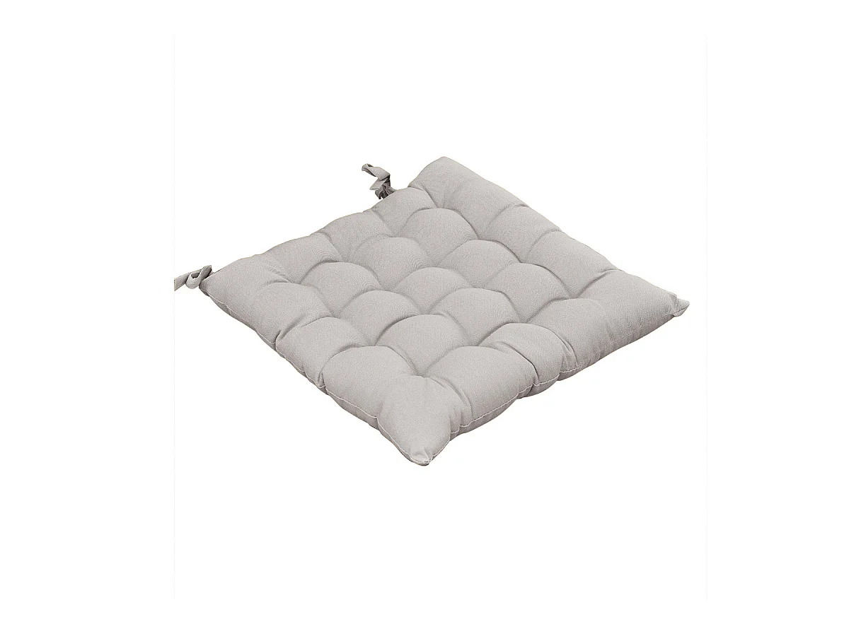 SOPHIE - Coussin de Chaise Matelassé 38x38cm Coton Coloris Nuage