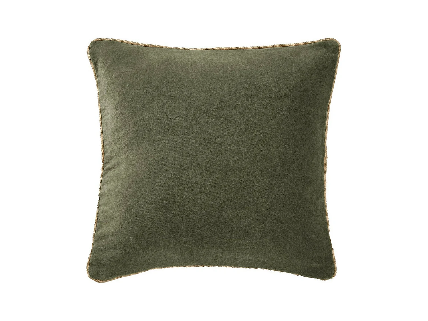 HARRIS - Coussin Déhoussable 45x45cm Velours de Coton Coloris Thym