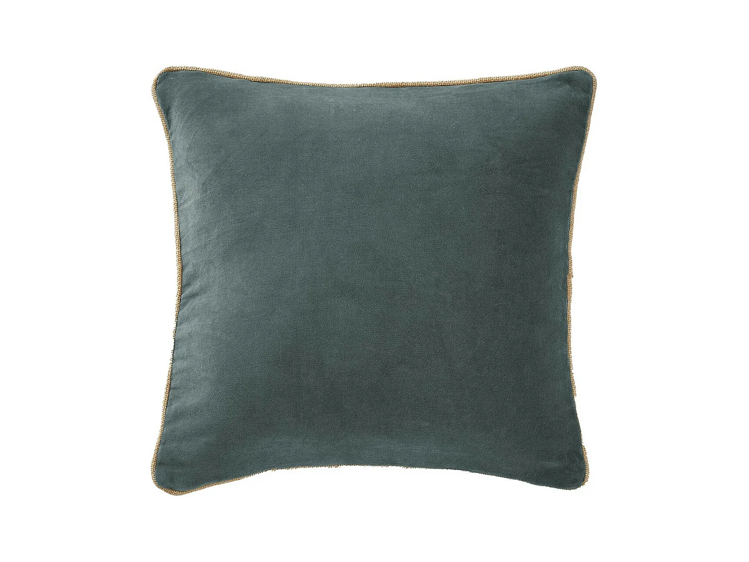 HARRIS - Coussin Déhoussable 45x45cm Velours de Coton Coloris Ardoise