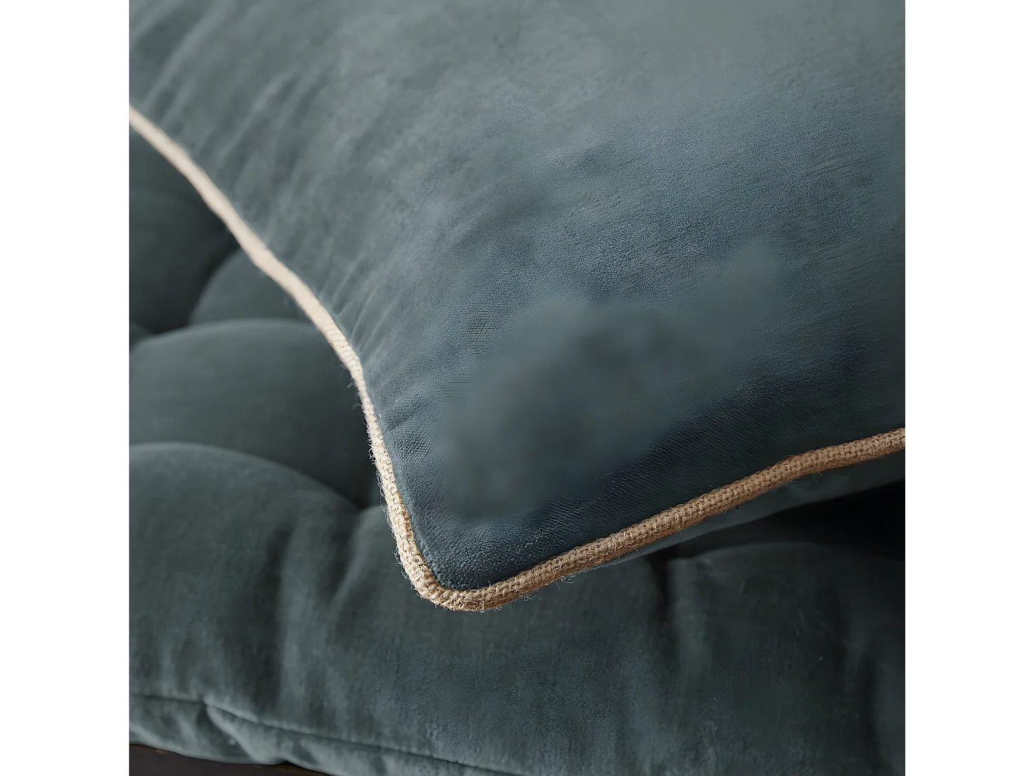 HARRIS - Coussin Déhoussable 45x45cm Velours de Coton Coloris Ardoise