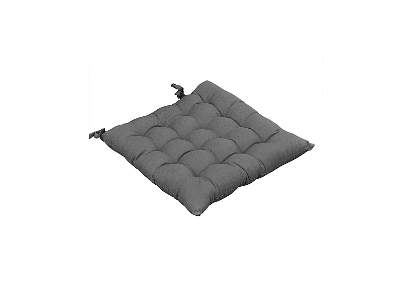 SOPHIE - Coussin de Chaise Matelassé 38x38cm Coton Coloris Granit