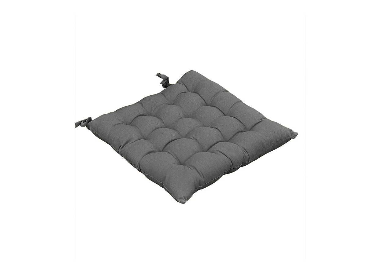 SOPHIE - Coussin de Chaise Matelassé 38x38cm Coton Coloris Granit