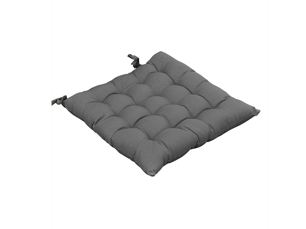 SOPHIE - Coussin de Chaise Matelassé 38x38cm Coton Coloris Granit