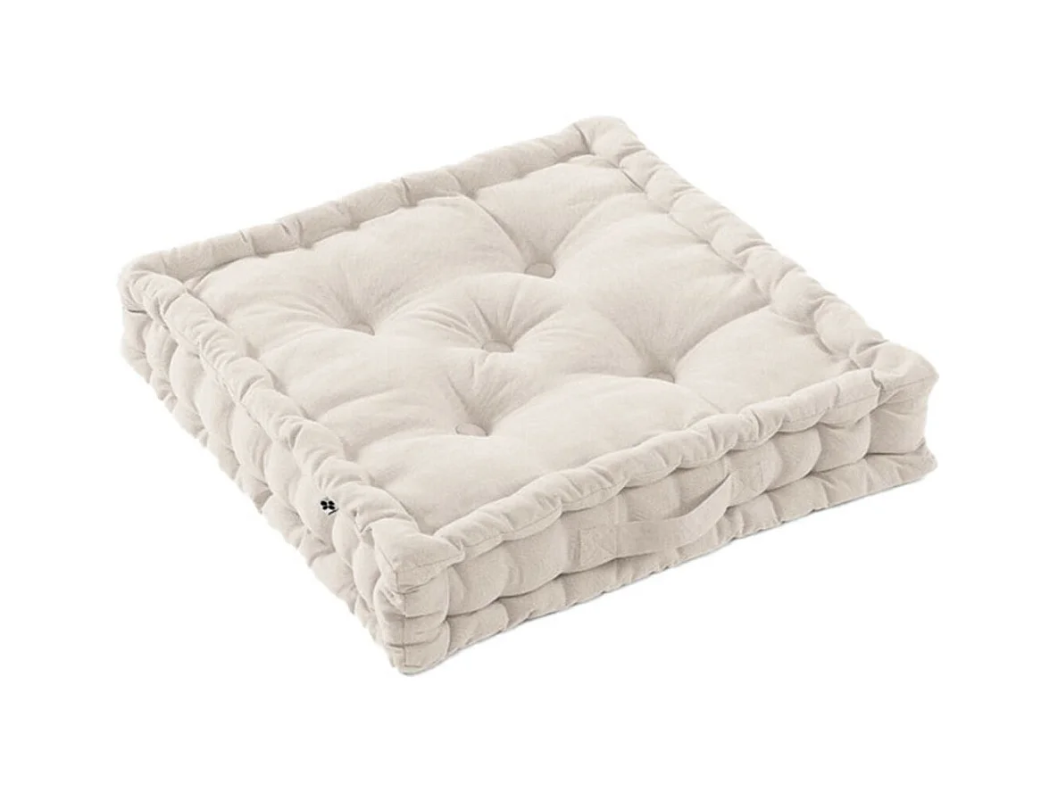 SOPHIE - Coussin de Sol 50x50cm Coton Coloris Grège