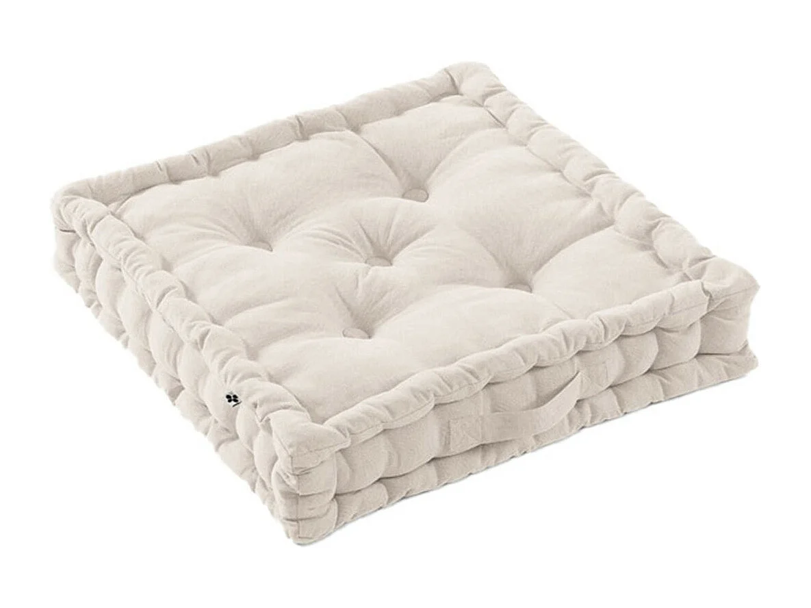 SOPHIE - Coussin de Sol 50x50cm Coton Coloris Grège