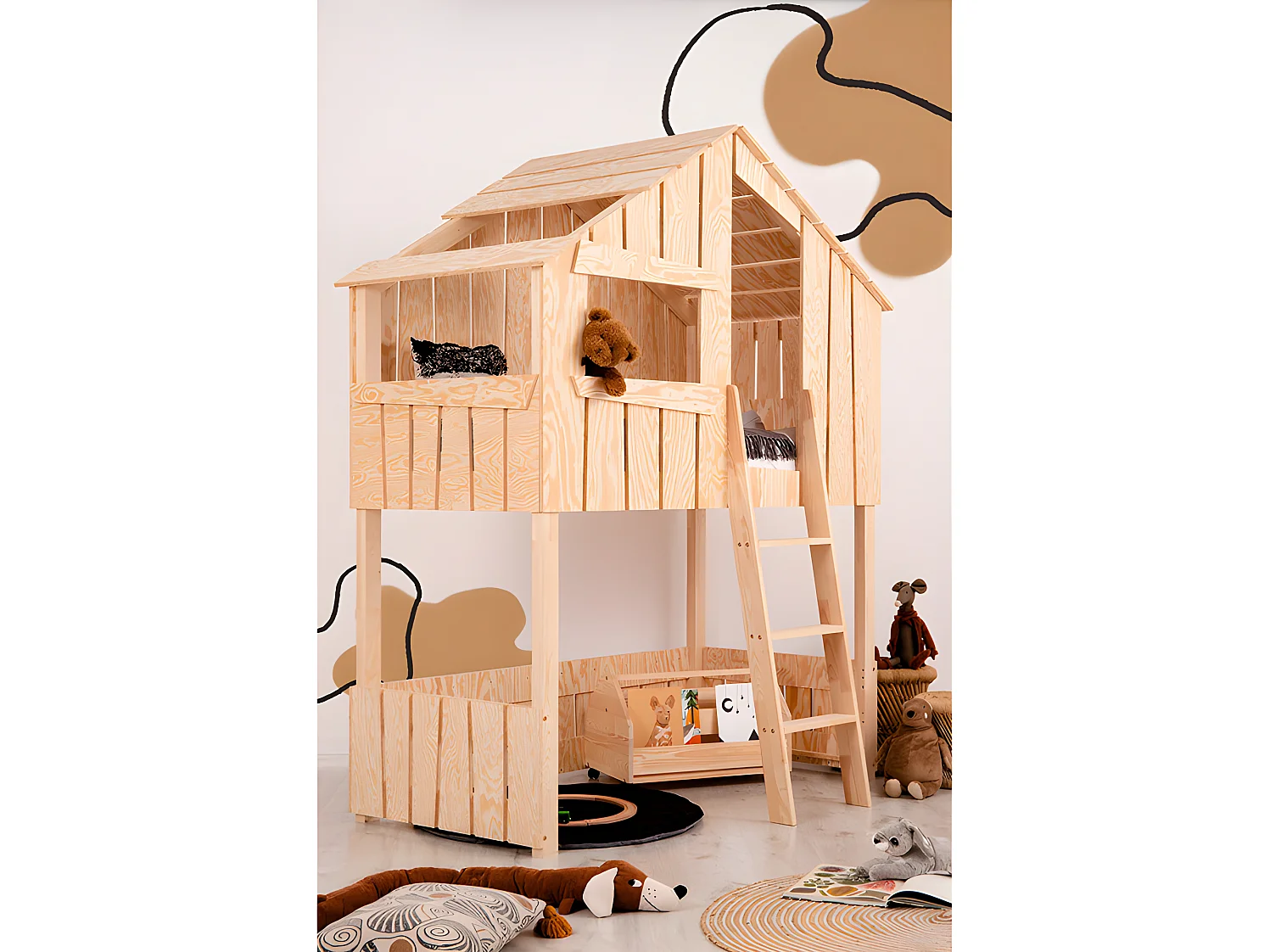 Łóżko piętrowe TED A 90x190 sosna