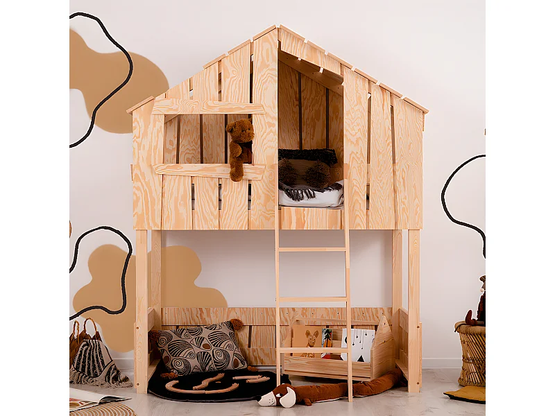 Łóżko piętrowe TED A 90x190 sosna