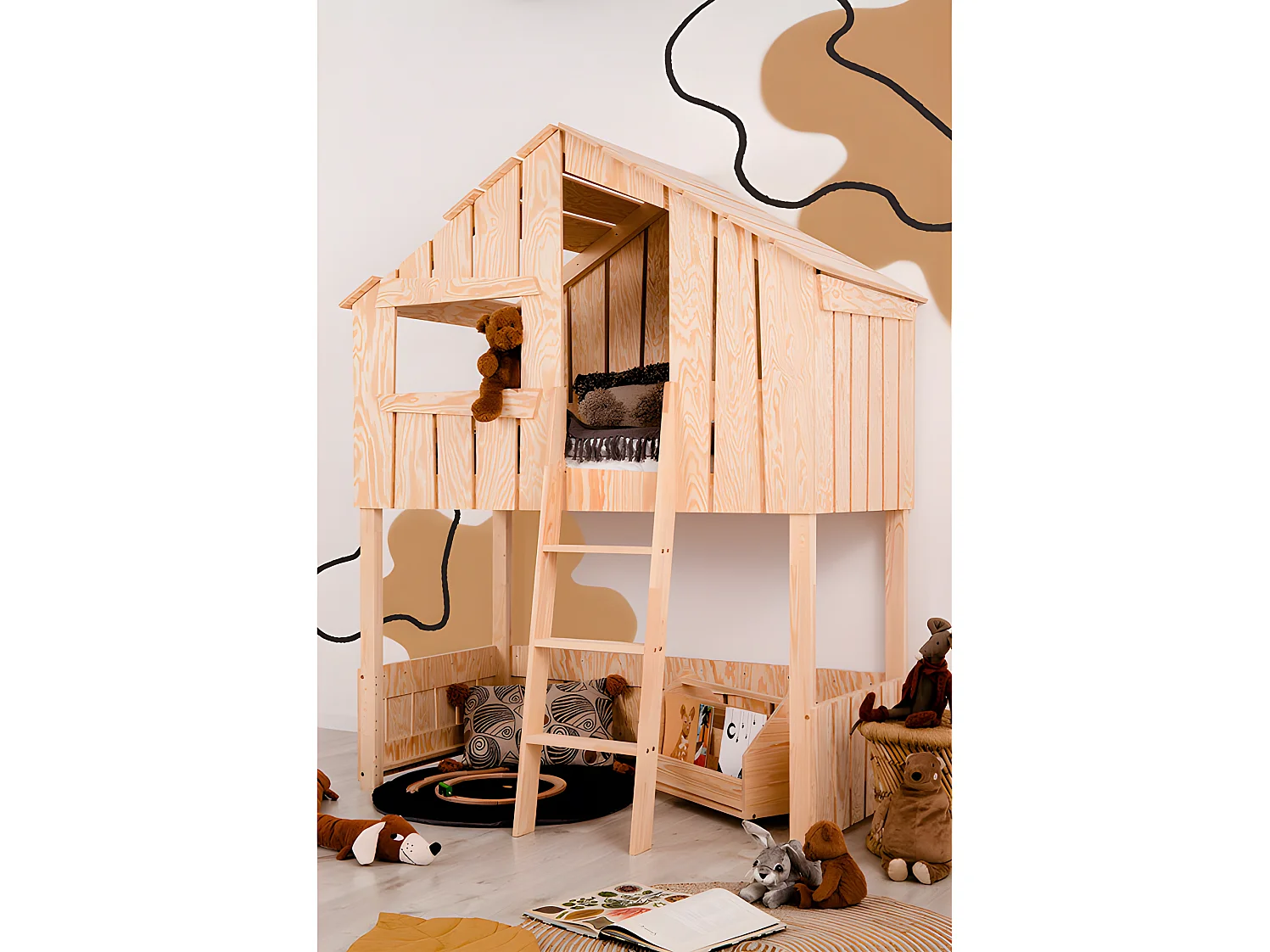 Łóżko piętrowe TED A 70x140 sosna