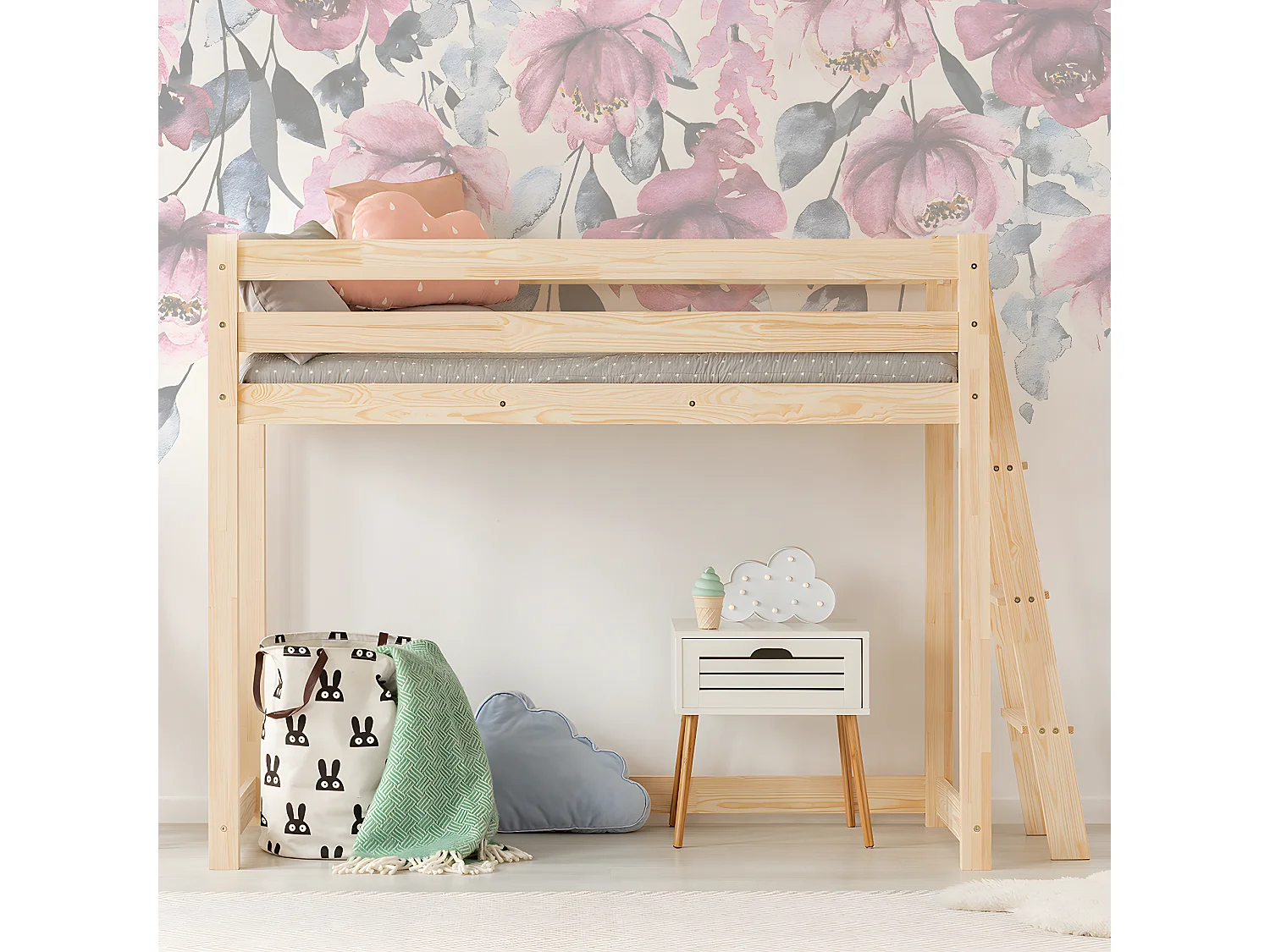 Halfhoogslaper 90x190 inclusief lattenbodem Mark Bois