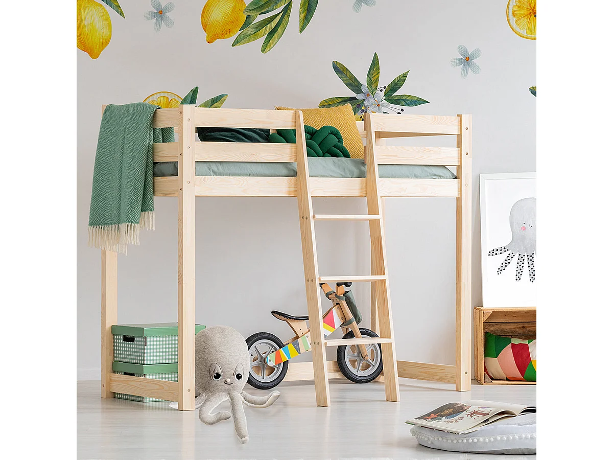 Cama de media altura 90x190 con somier Georges Madera