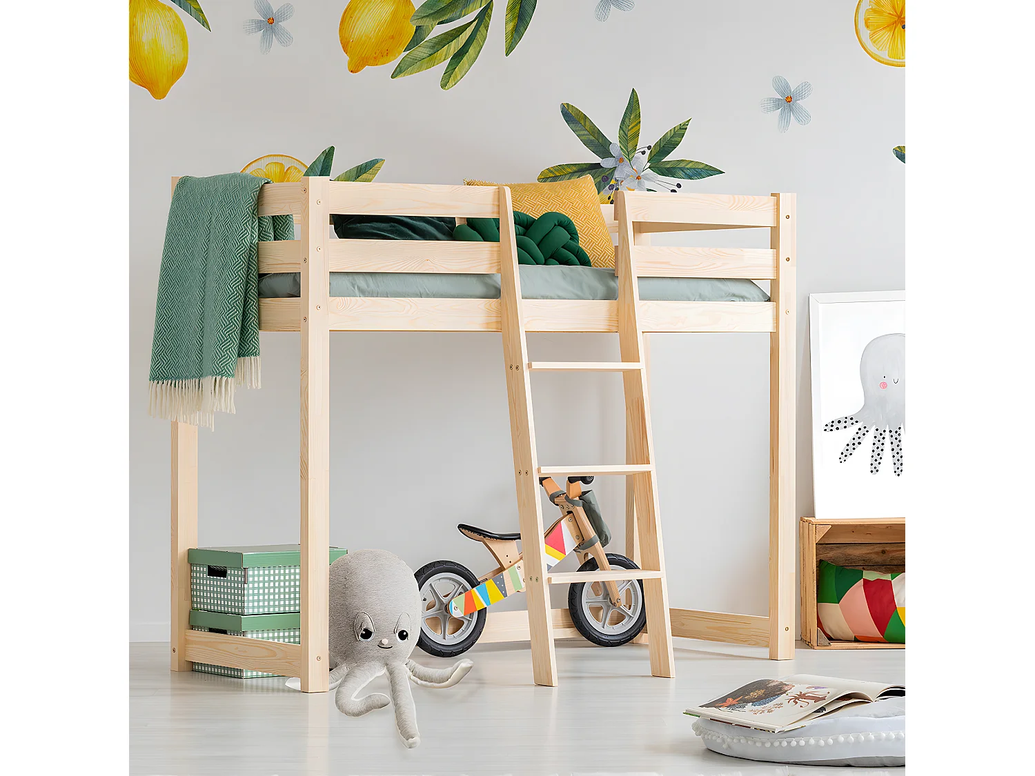 Halfhoogslaper 90x200 inclusief lattenbodem Georges Bois