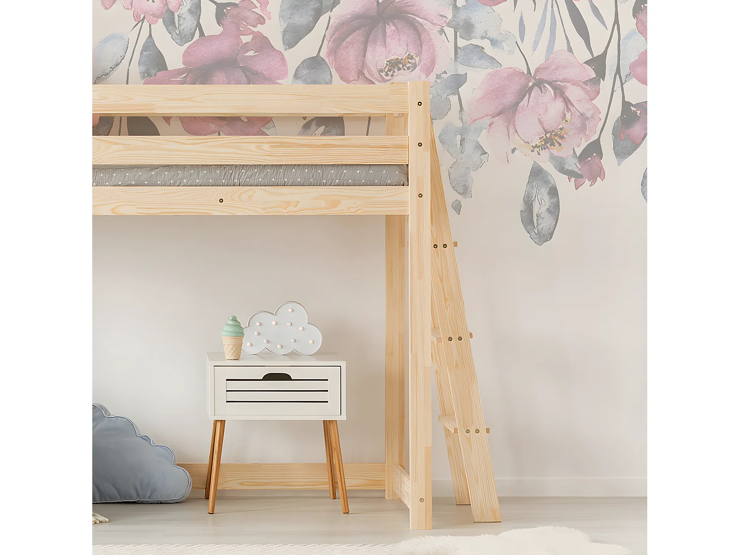 90x200 halfhoog bed inclusief lattenbodem Mark Bois