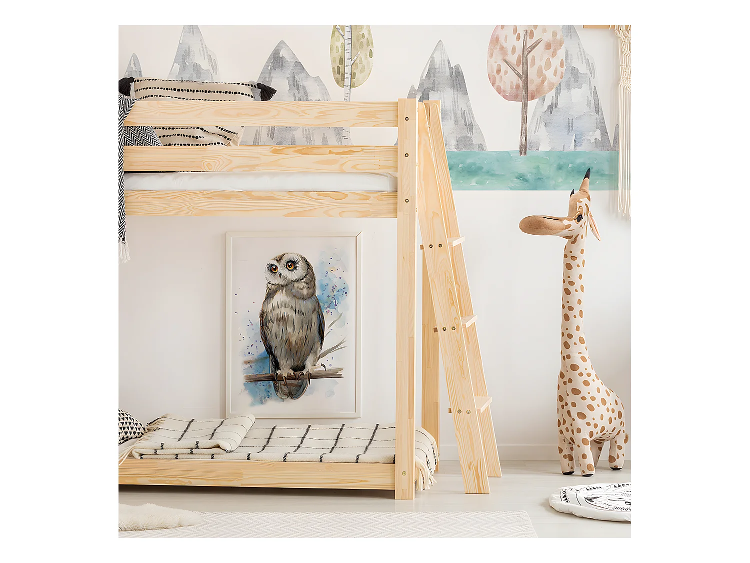 Lit superposé 90x190 sommier inclus Owen Bois