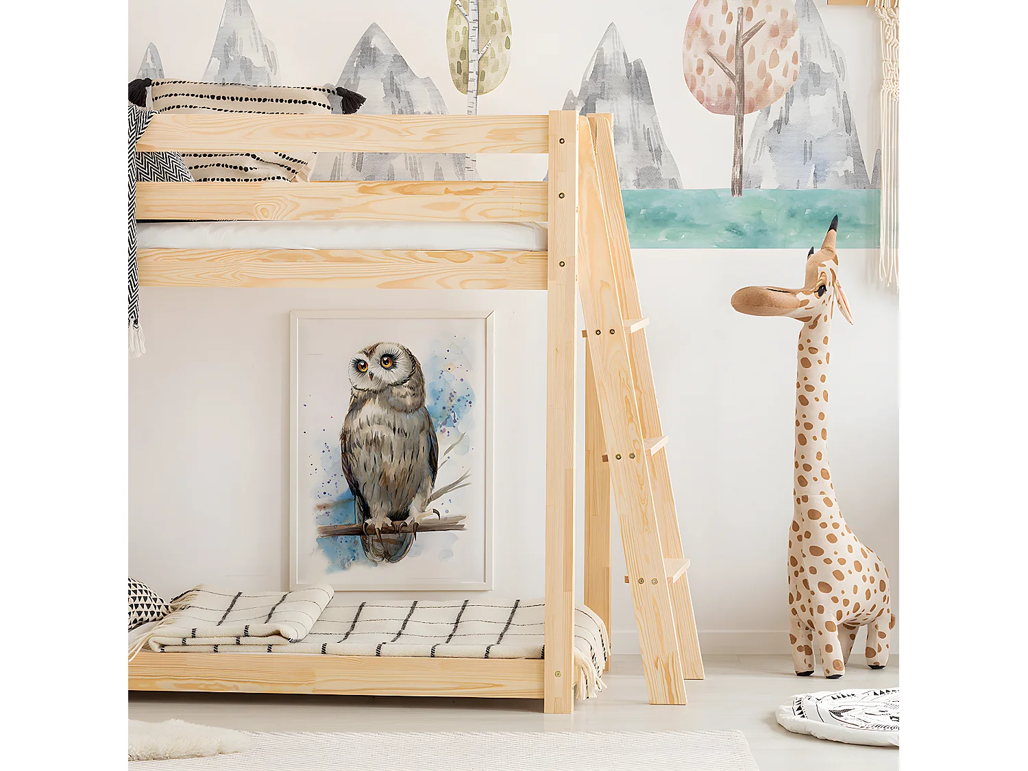 Lit superposé 90x190 sommier inclus Owen Bois