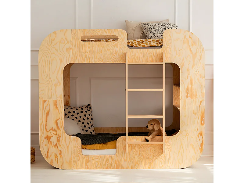 Letto a castello 90x200 scala destra compresa la base Nadège Bois