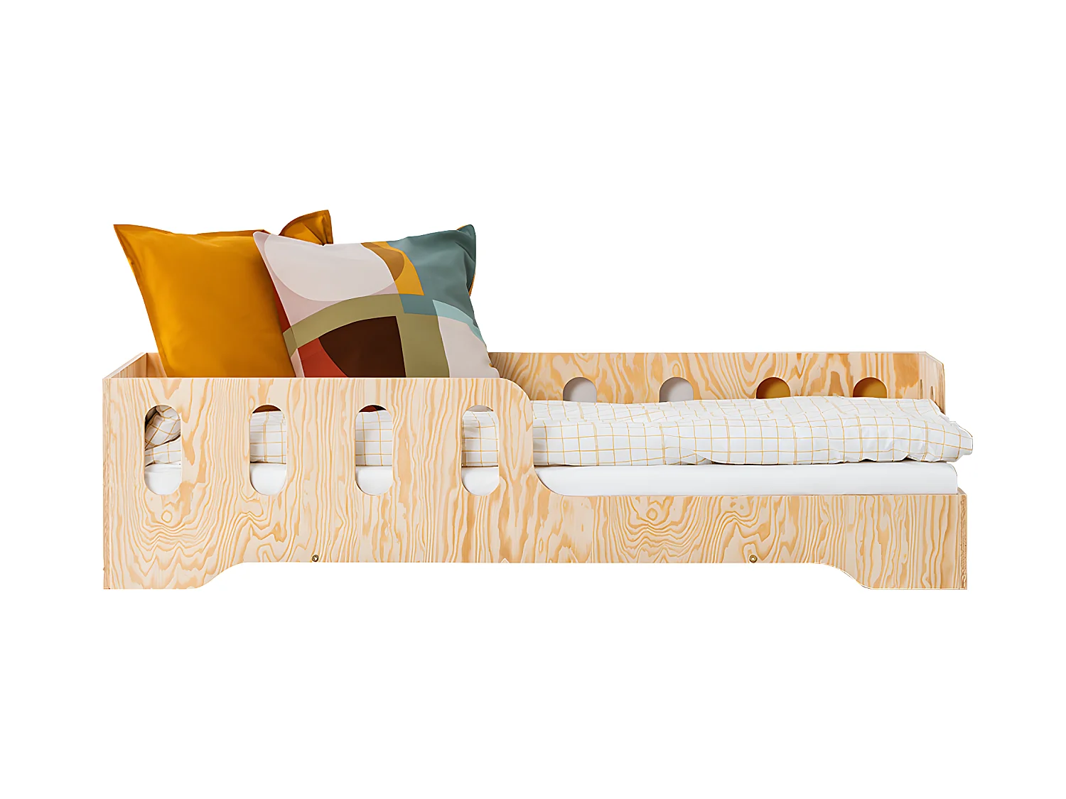 Lit 90x190 entrée droite sommier inclus Estelle Bois