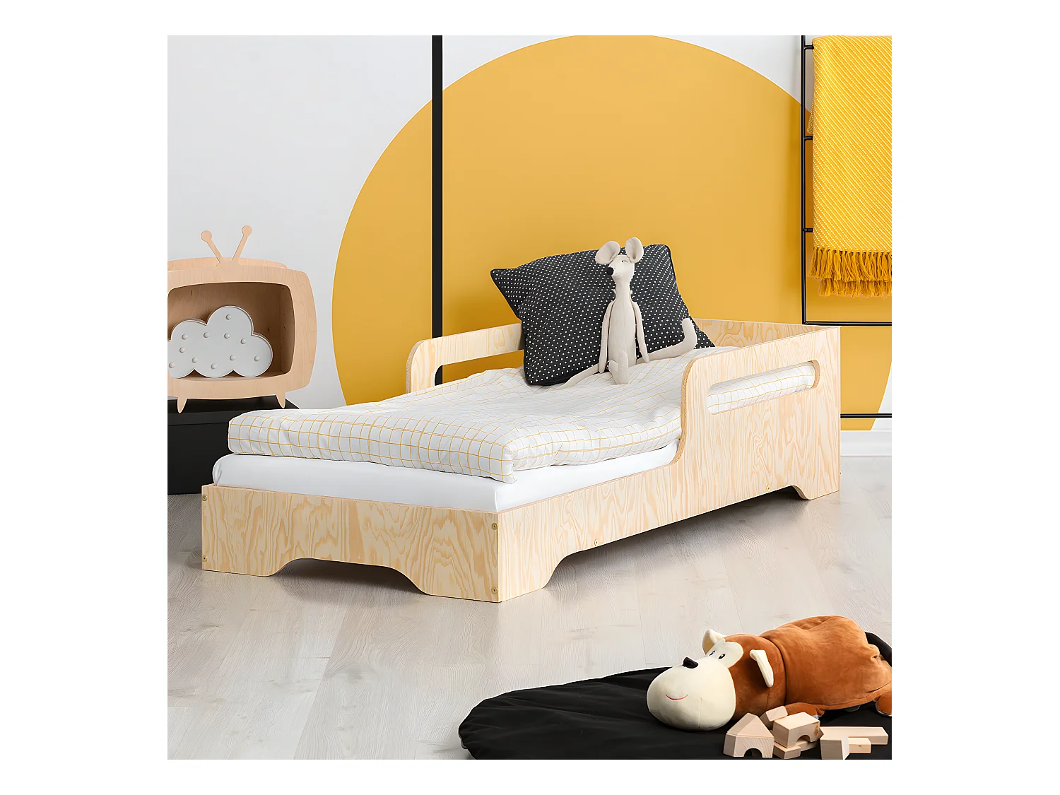 Lit 90x190 sommier inclus Ambre Bois