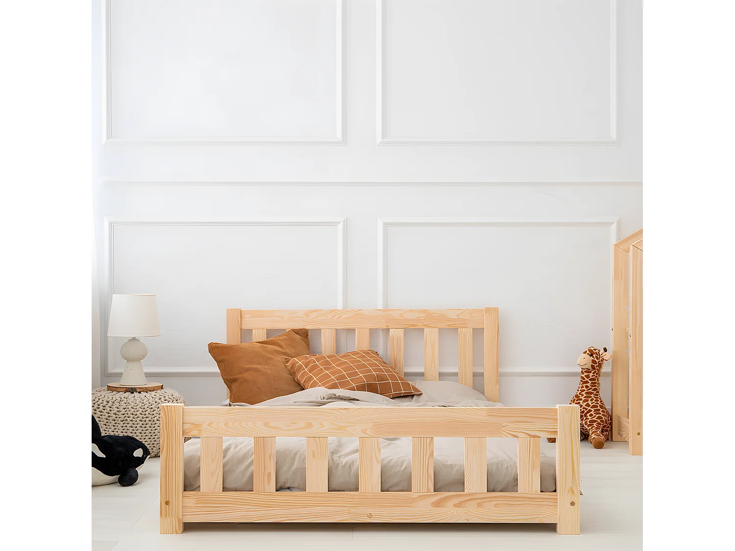 Lit 90x190 sommier inclus Adeline Bois