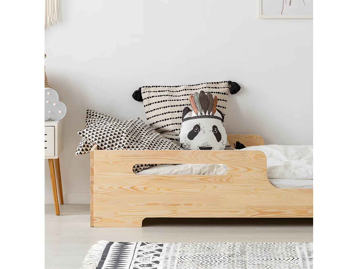 Lit 90x190 sommier inclus Lilian Bois