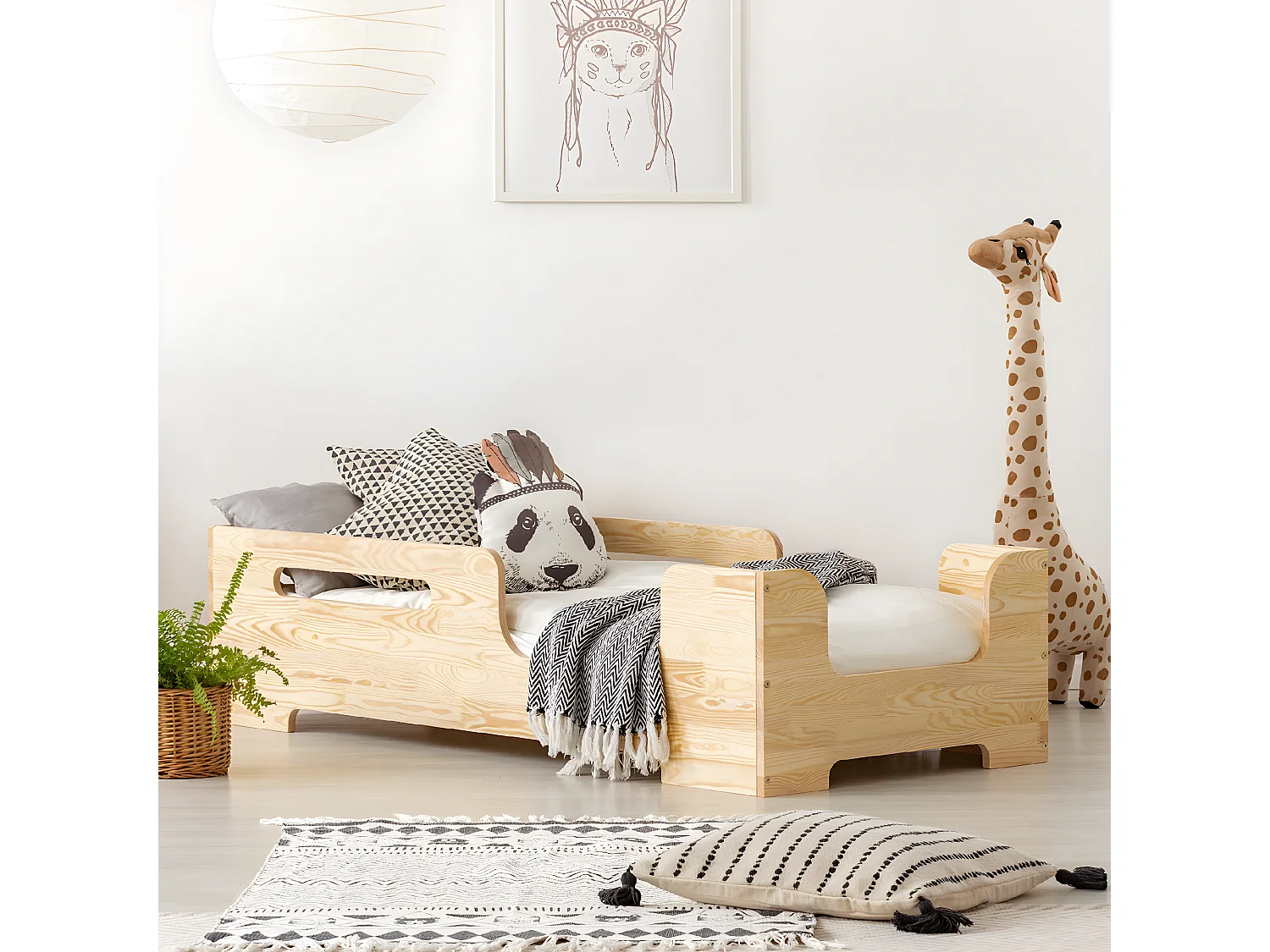 Lit 90x190 sommier inclus Lilian Bois