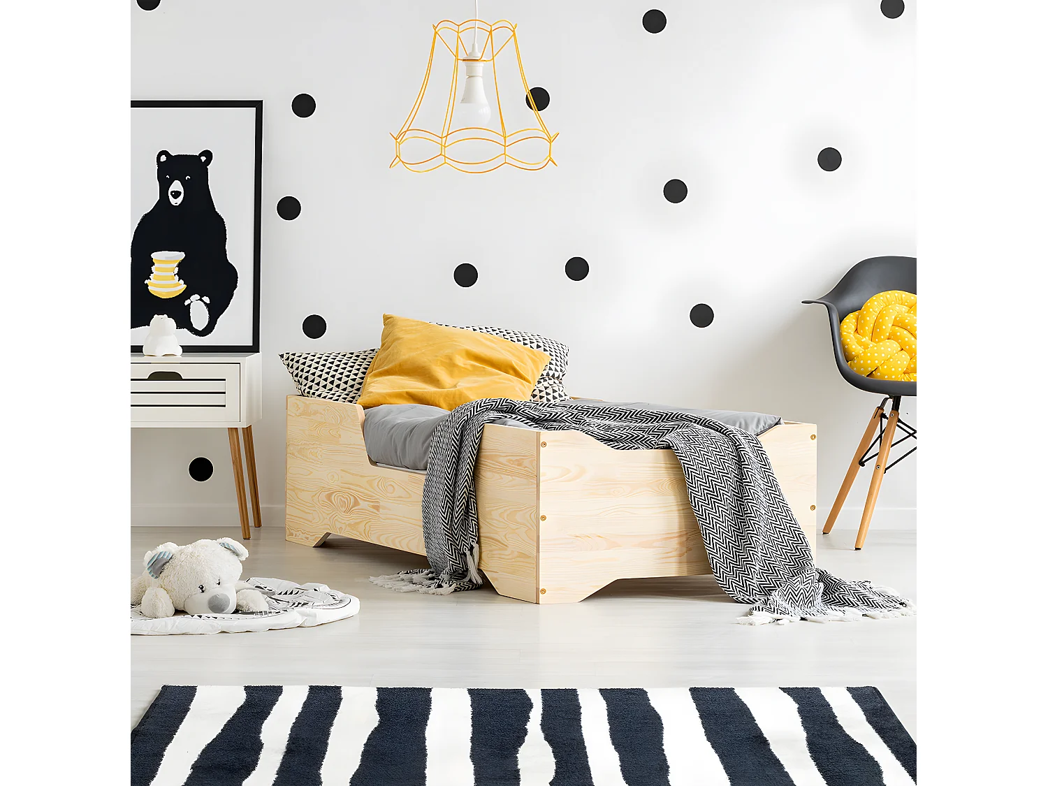 Cama 90x200 con somier Maxine Madera