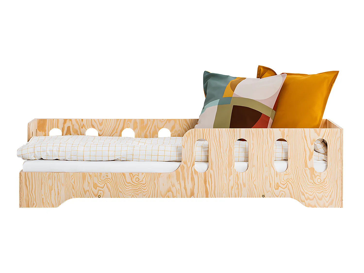 Lit 70x140 entrée gauche sommier inclus Estelle Bois