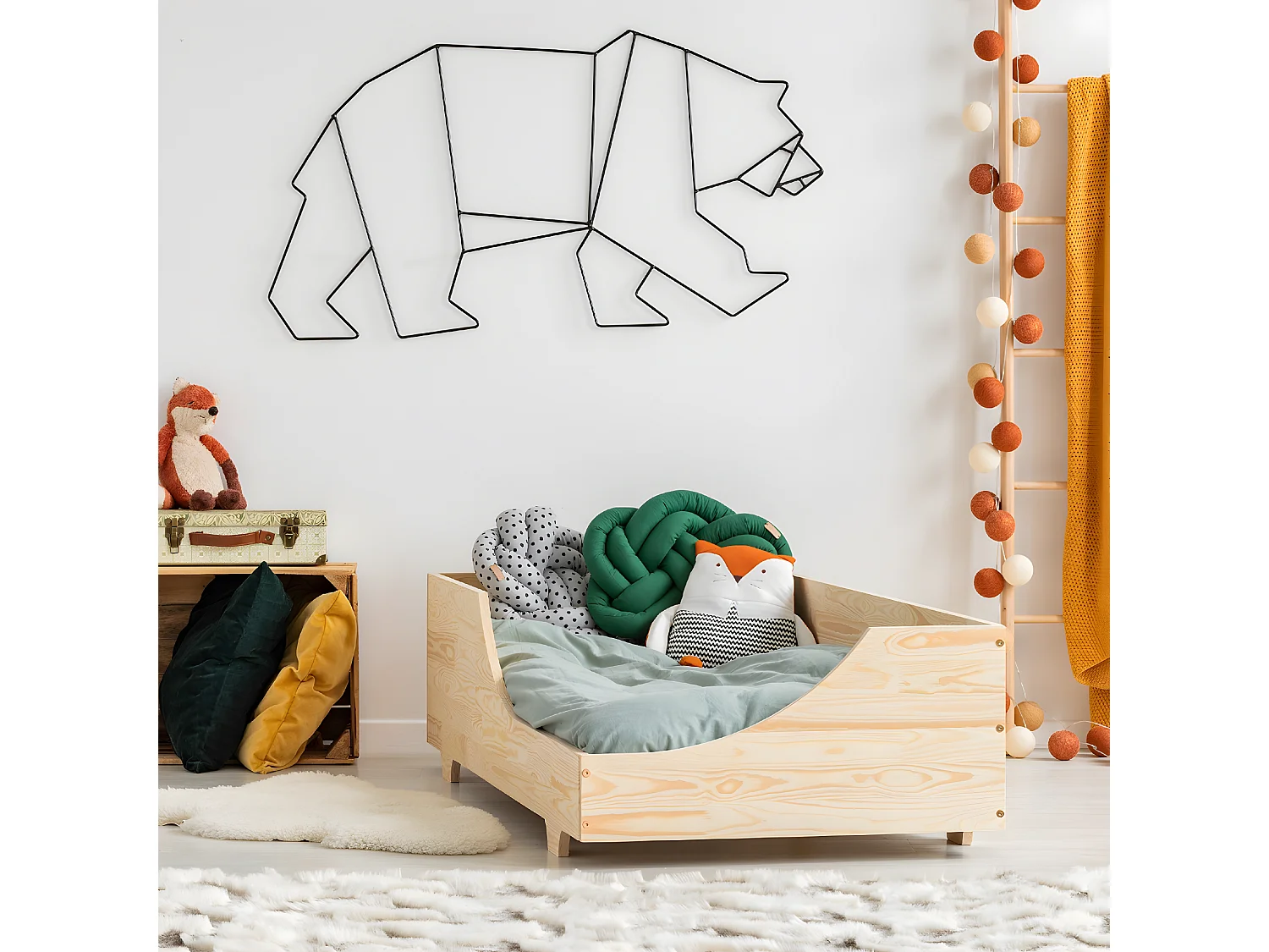 Cama 90x200 con somier Tonio Madera