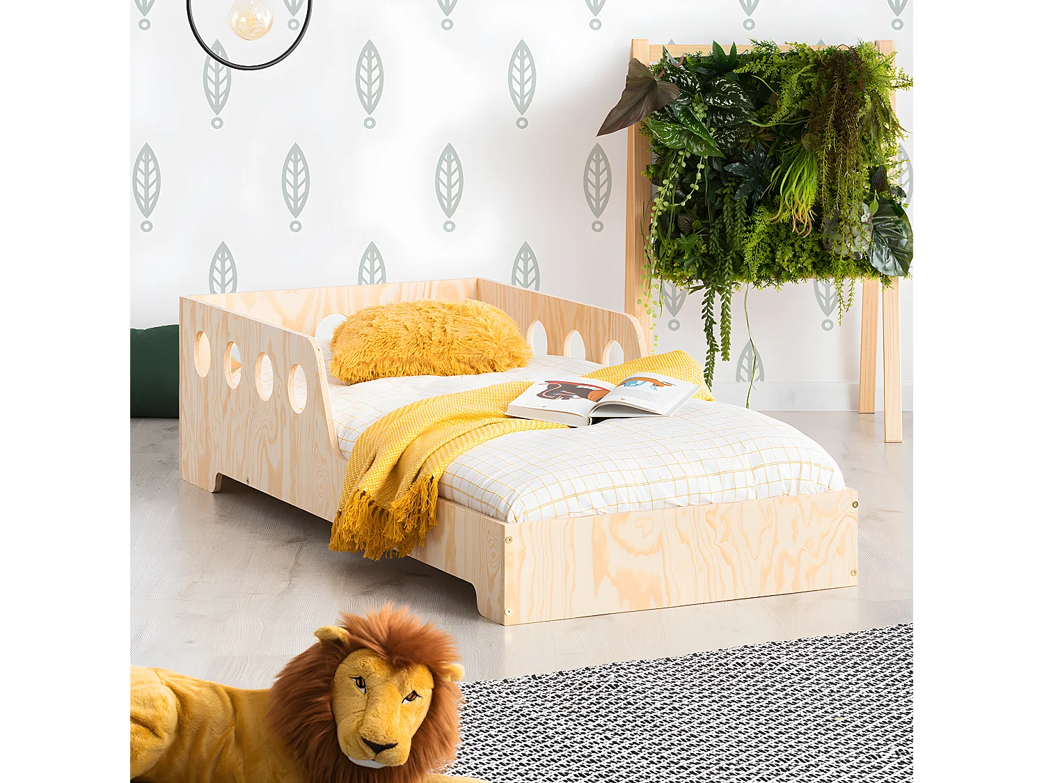 Lit 90x200 sommier inclus Adrien Bois