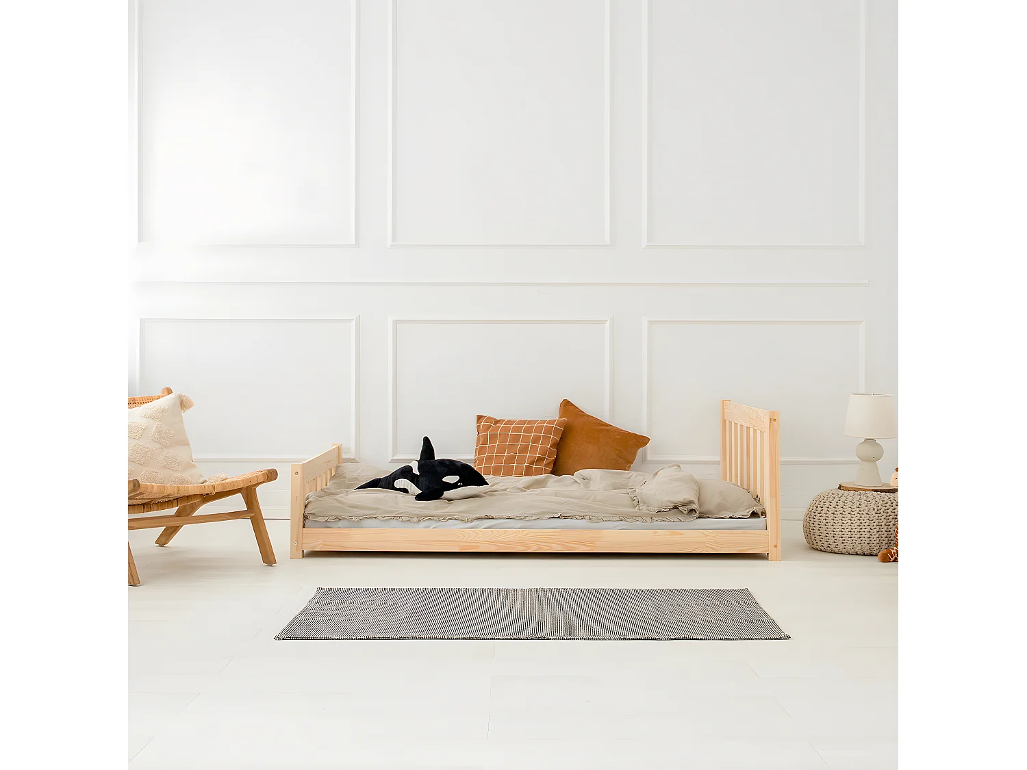 Cama 90x200 con somier Adeline Madera