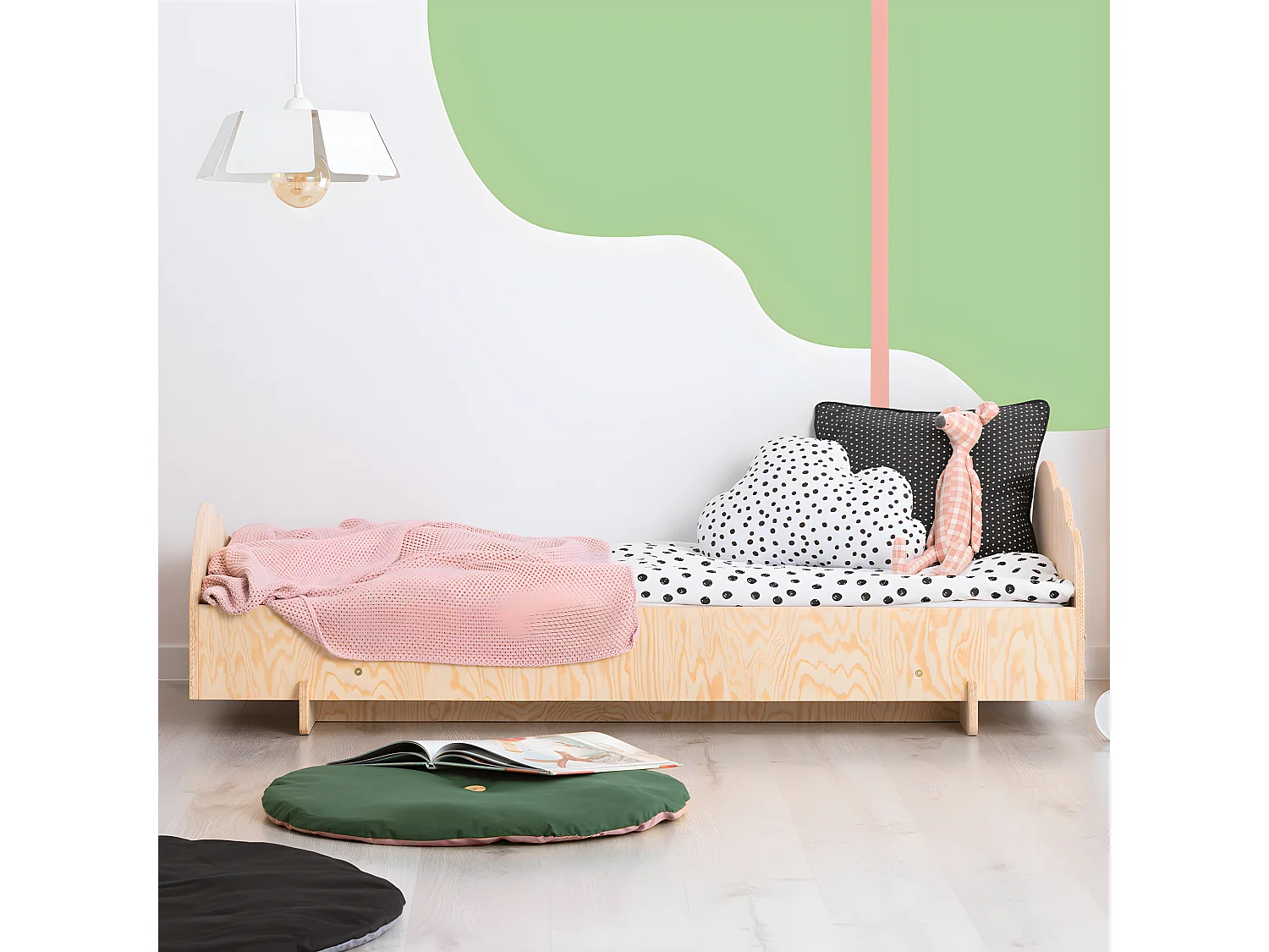 Lit 90x190 sommier inclus Louison Bois