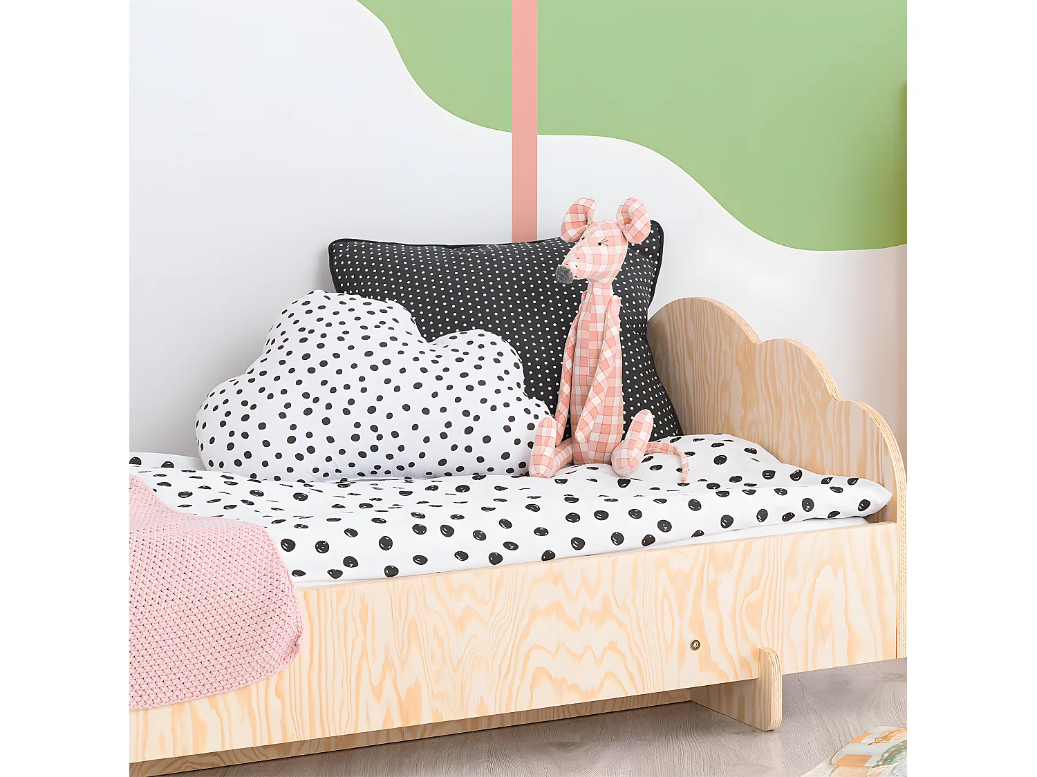 Lit 90x190 sommier inclus Louison Bois