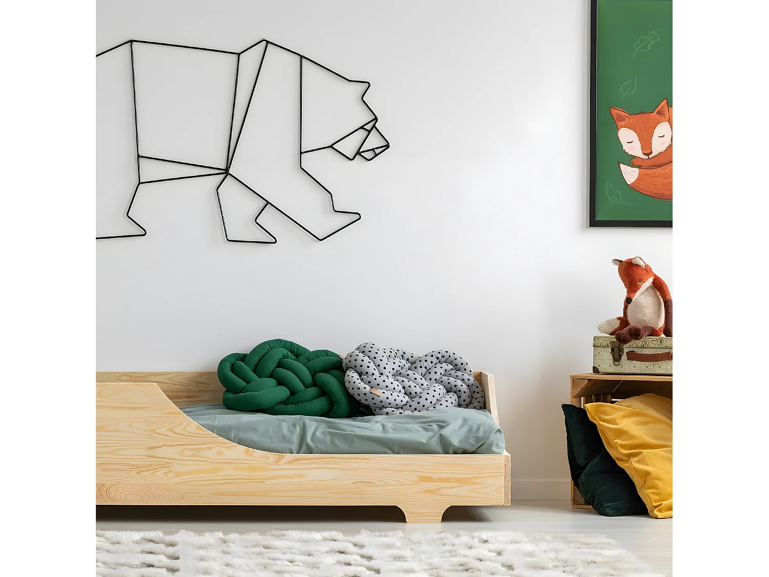 Letto Tonio Wood 90x190 con rete a doghe inclusa