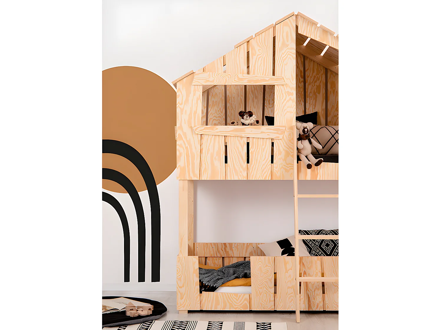 Łóżko piętrowe TED 90x200 sosna