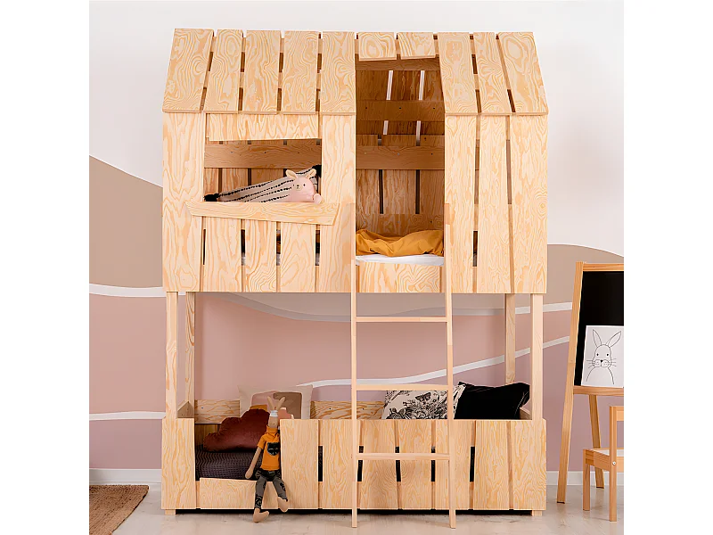 Łóżko piętrowe PAT 90x200 sosna