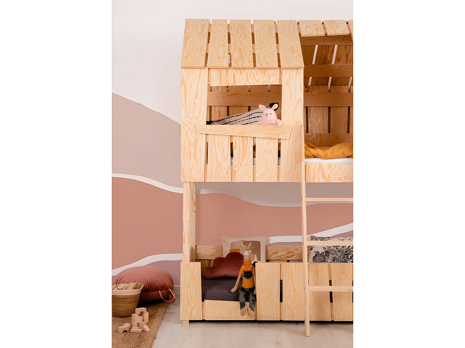 Łóżko piętrowe PAT 90x200 sosna