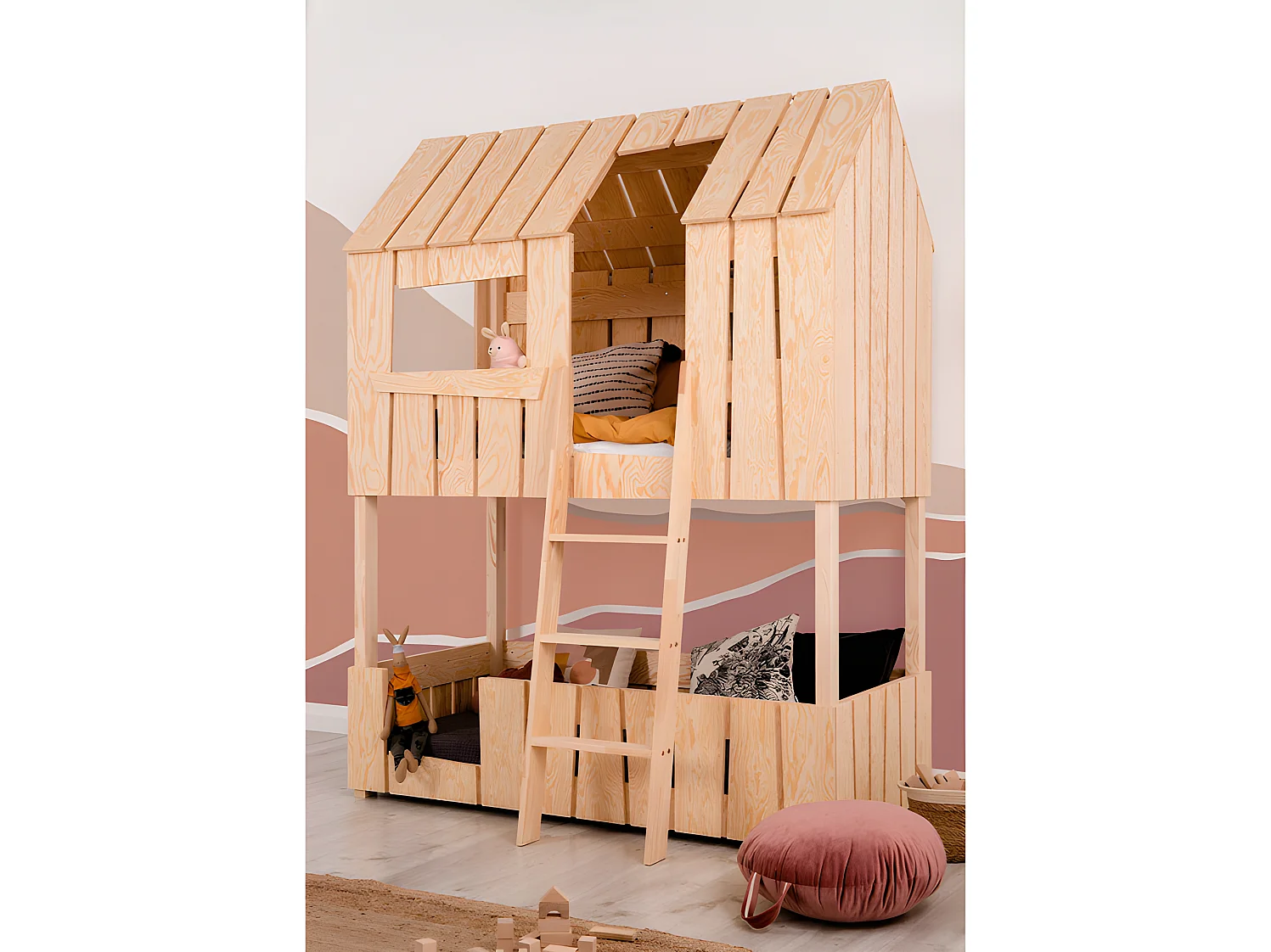 Łóżko piętrowe PAT 90x200 sosna