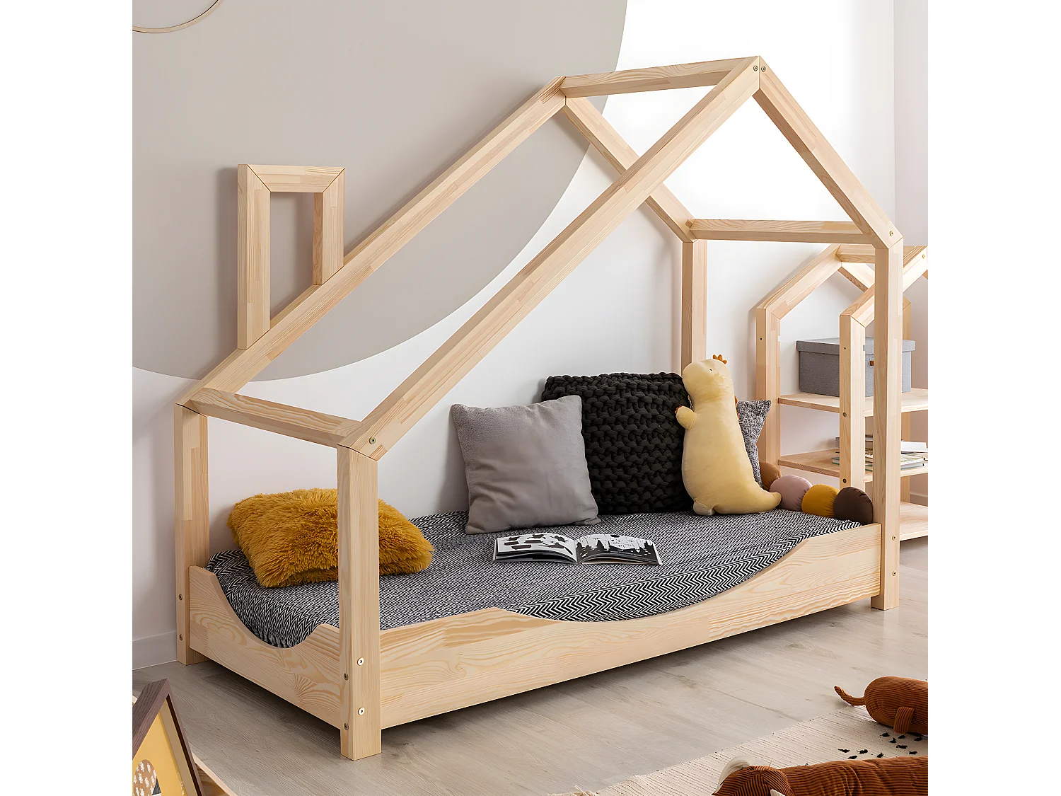 Łóżko dziecięce LUNA E 90x200 sosna