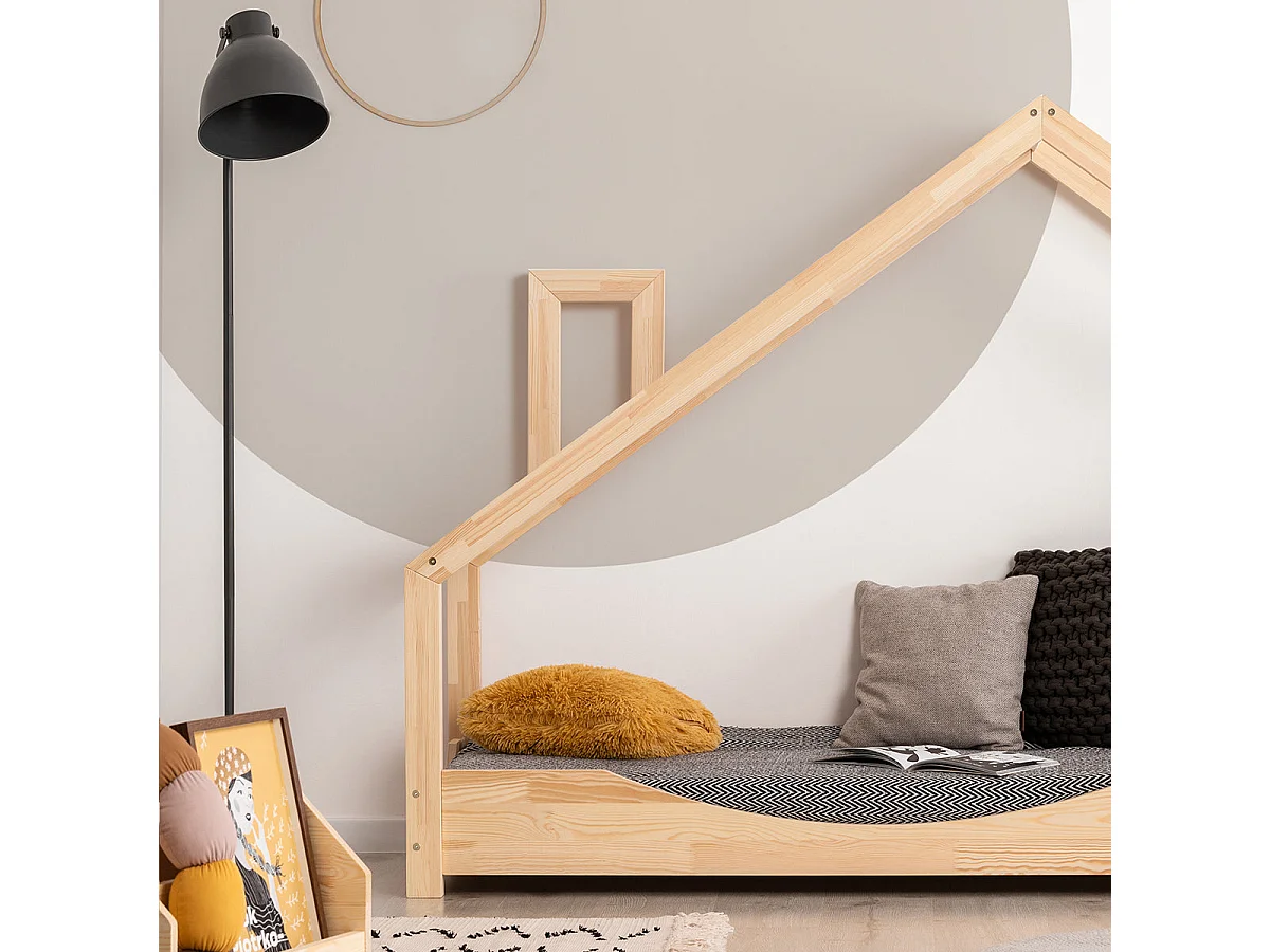 Lit cabane 90x200 sommier inclus Sonia Bois