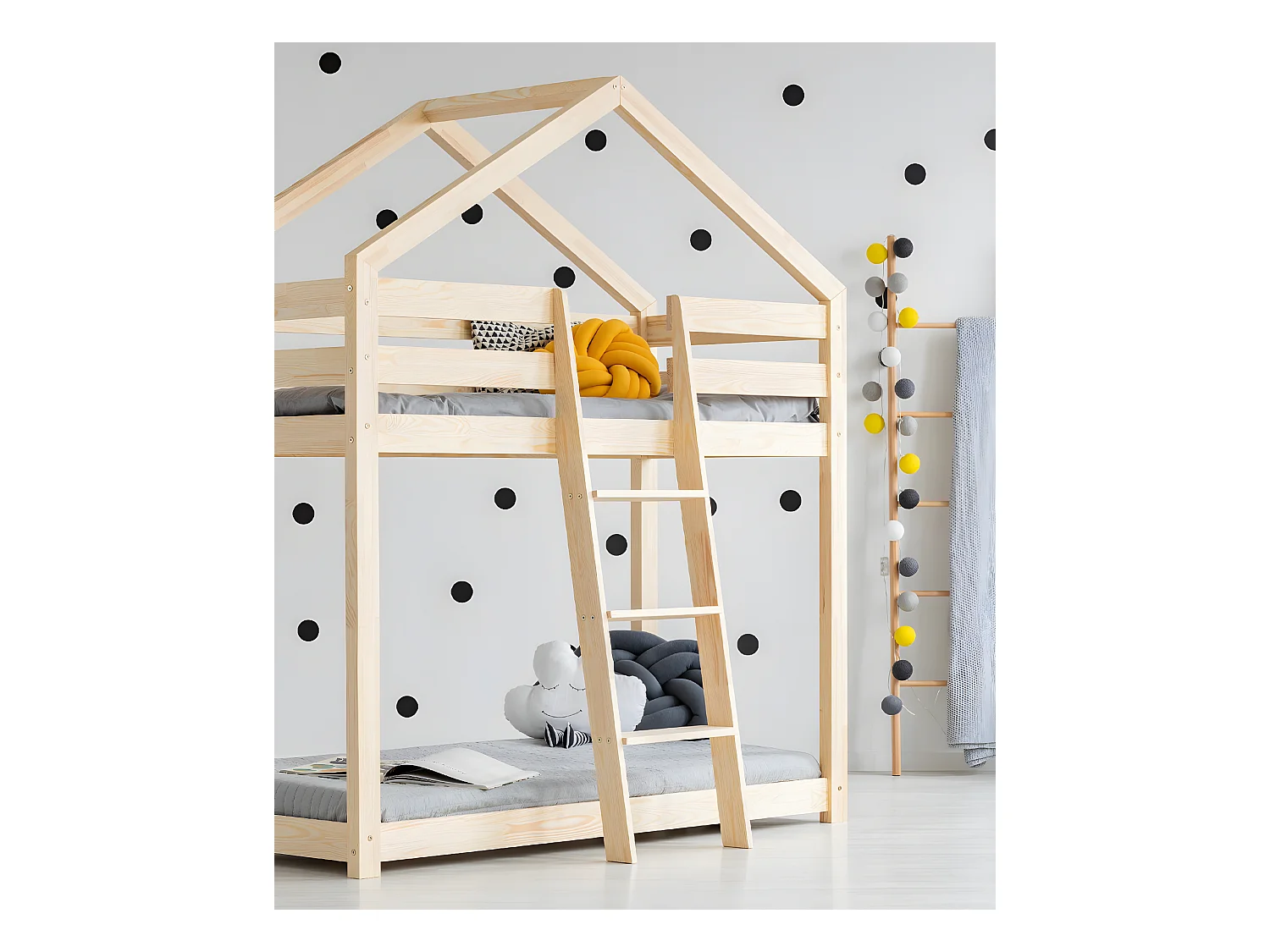 Litera casita 90x190 con somier Hortense Madera