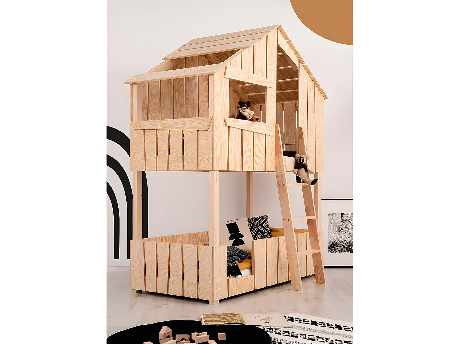 Łóżko piętrowe TED 90x190 sosna