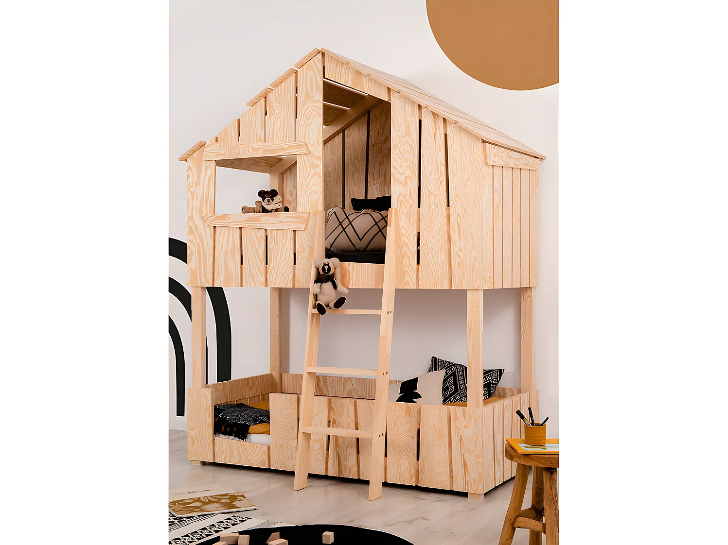 Łóżko piętrowe TED 90x190 sosna