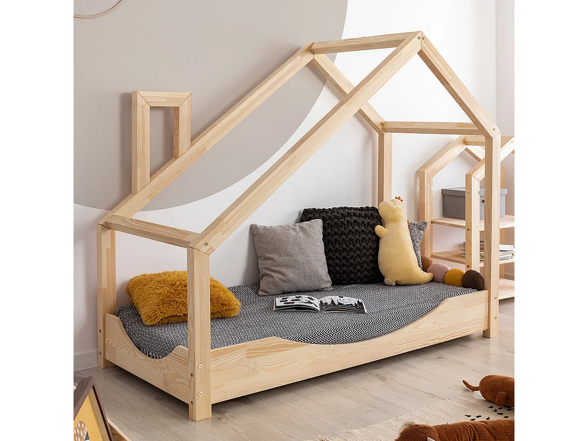Lit cabane 90x190 sommier inclus Sonia Bois