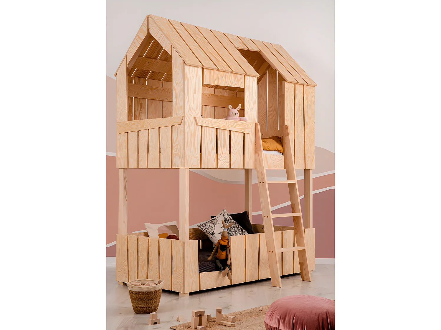 Łóżko piętrowe PAT 90x190 sosna