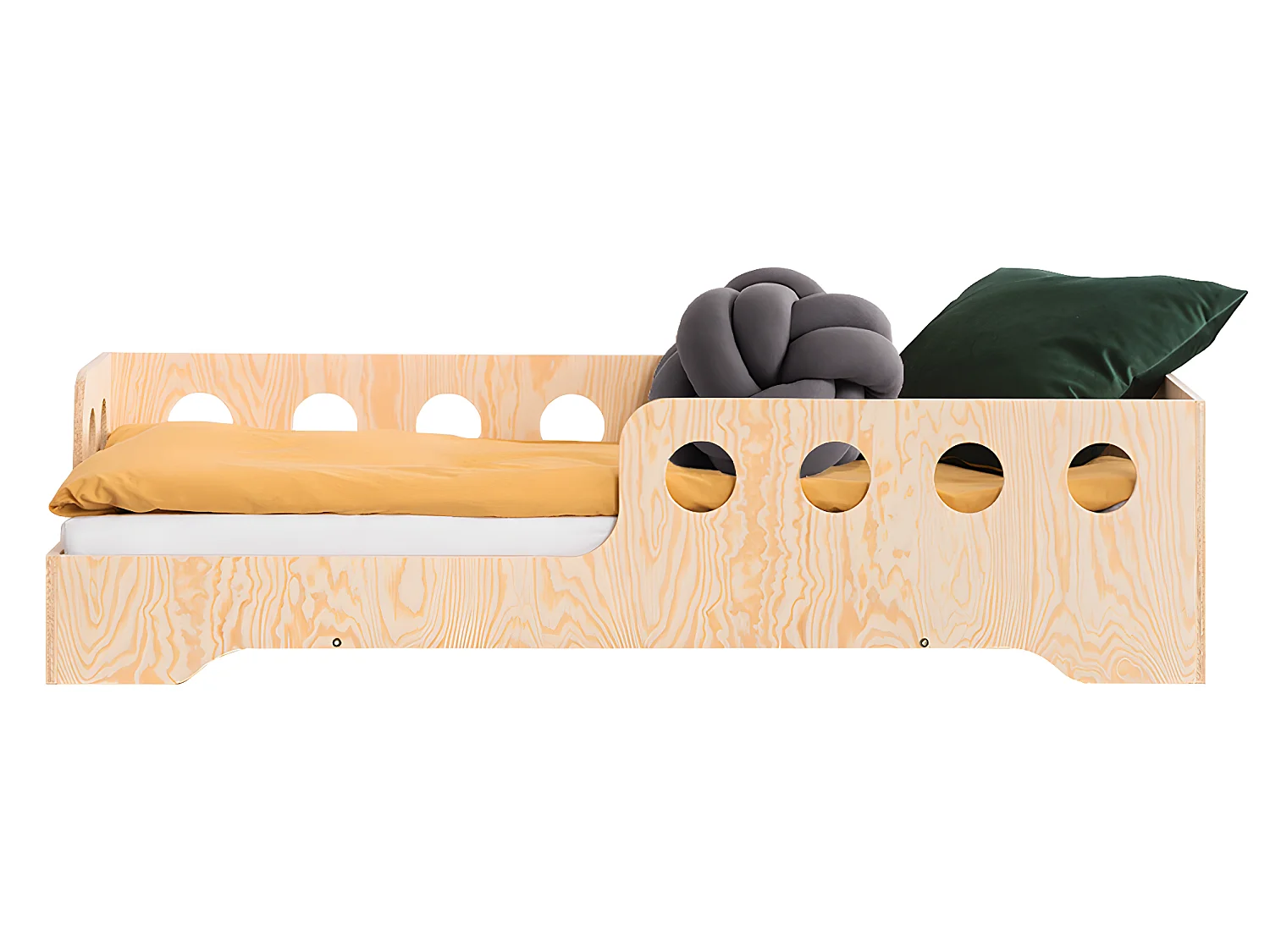 Cama 90x200 entrada por la izquierda con somier Sacha Madera