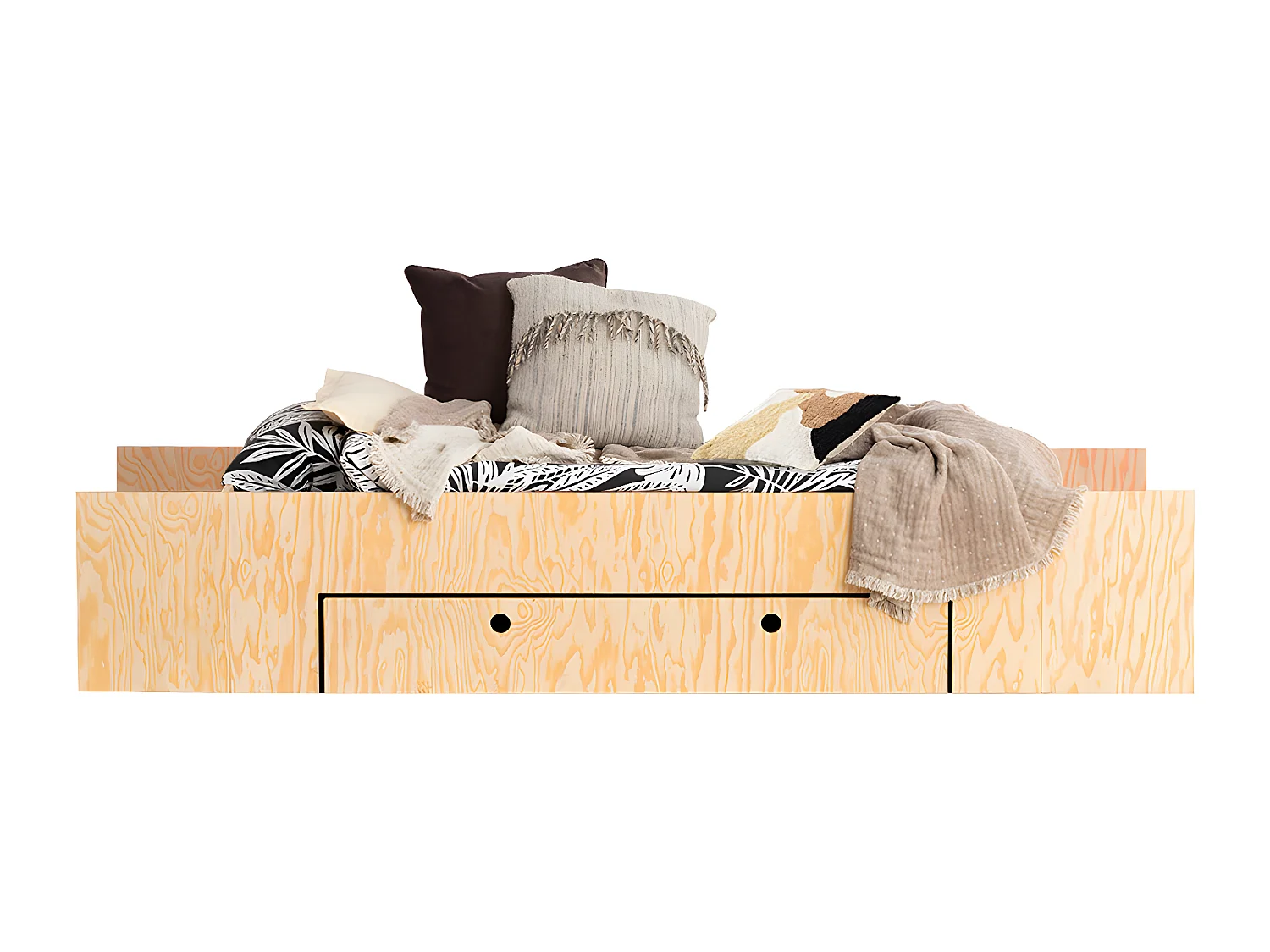 Lit 90x190 sommier et tiroir inclus Tristan Bois