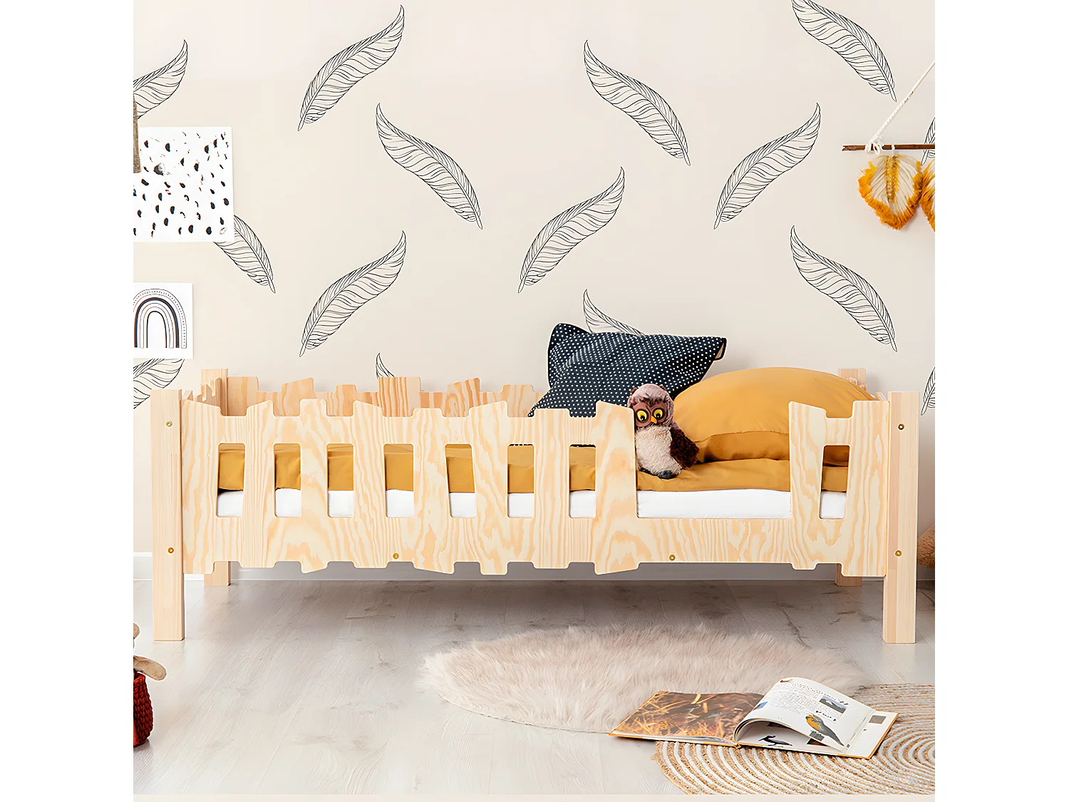 Bed 70x140 Inclusief bedbodem rechts Hans Wood