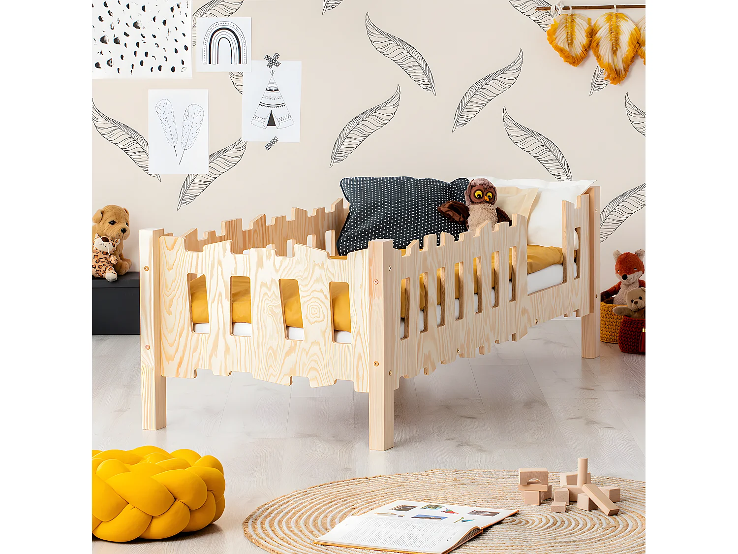 Bed 70x140 Inclusief bedbodem rechts Hans Wood