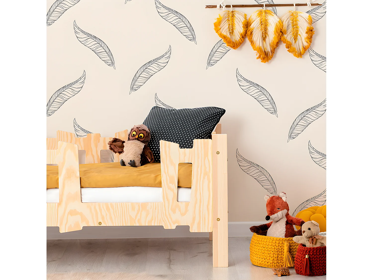 Bed 70x140 Inclusief bedbodem rechts Hans Wood