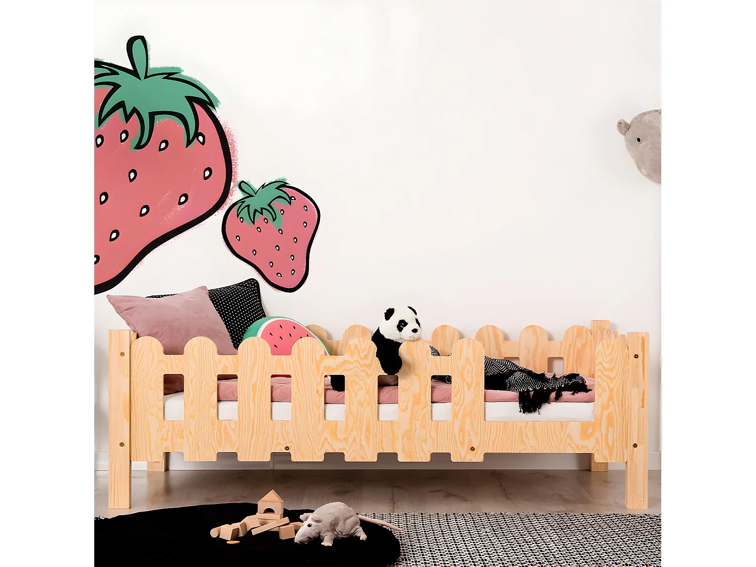 Lit 90x200 entrée droite sommier inclus Anna Bois