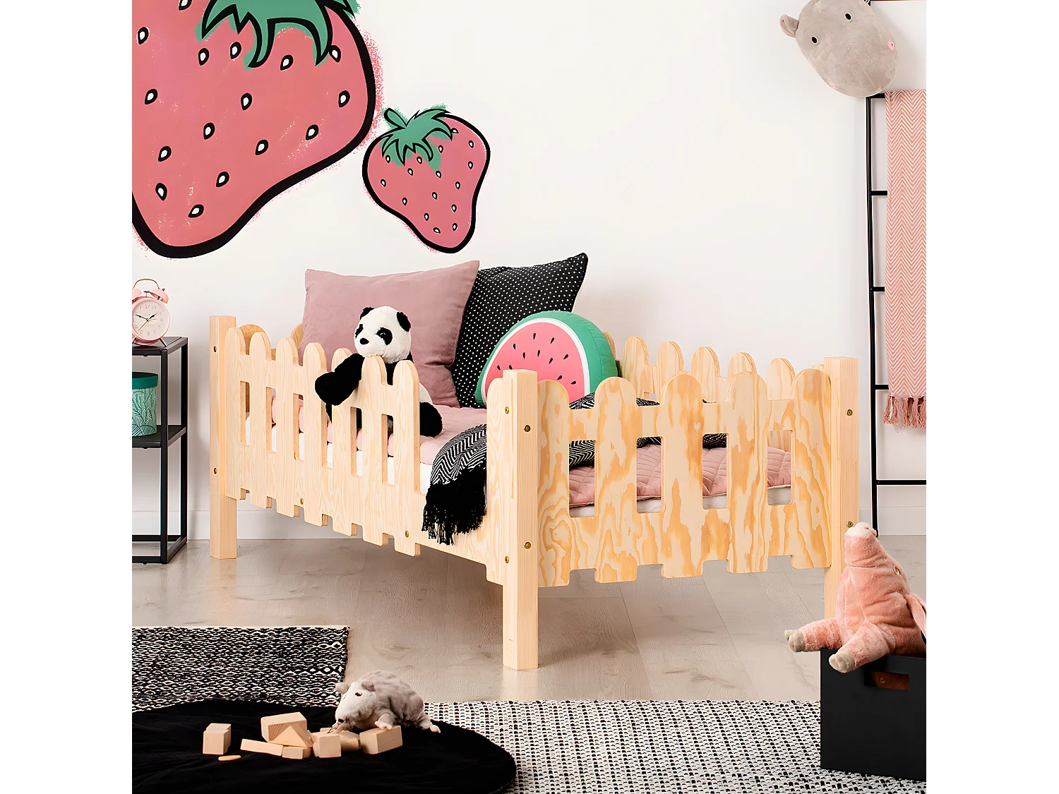 Lit 90x200 entrée droite sommier inclus Anna Bois